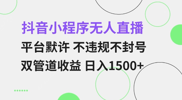 抖音小程序无人直播 平台默许 不违规不封号 双管道收益 日入多张 小白也能轻松操作【仅揭秘】-星火轻创