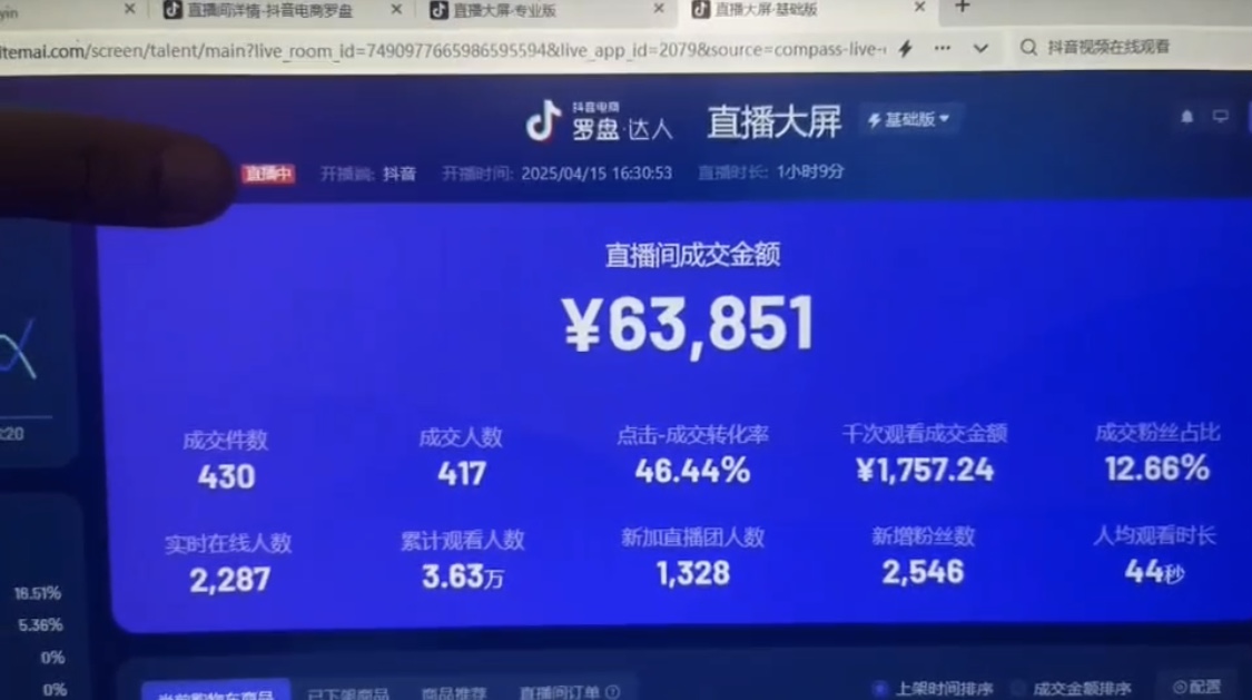 抖音破价直播，靠不露脸读稿子， 日入多张，100%起号-星火轻创