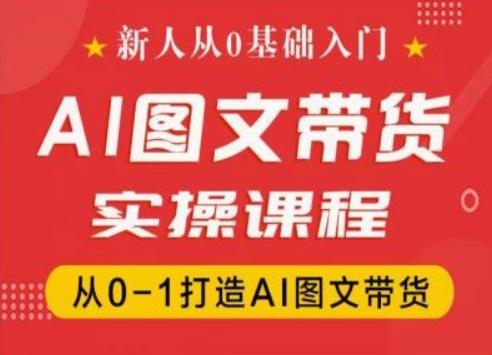 新人从0基础入门，抖音AI图文带货实操课程，从0-1打造AI图文带货-星火轻创