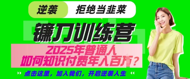 【网创项目终点站-镰刀训练营超级IP合伙人】25年普通人如何通过知识付费实现逆袭【揭秘】-星火轻创