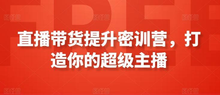 直播带货提升密训营，打造你的超级主播-星火轻创