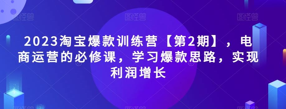 2023淘宝爆款训练营【第2期】，电商运营的必修课，学习爆款思路，实现利润增长-星火轻创