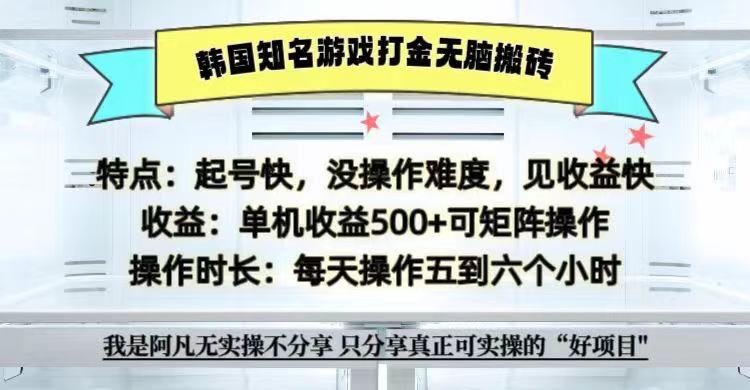 全网首发海外知名游戏打金无脑搬砖单机收益500+ 即做！即赚！当天见收益！-星火轻创