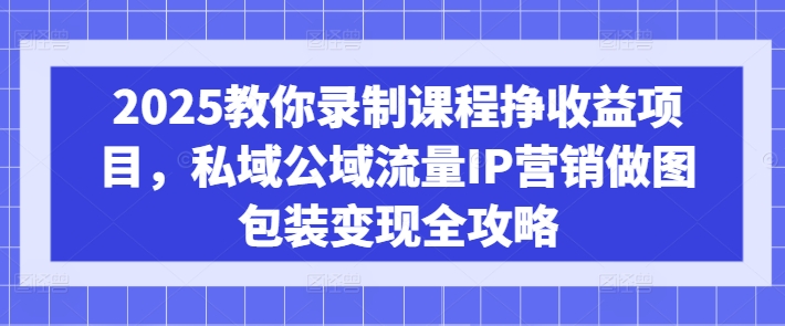 2025教你录制课程挣收益项目，私域公域流量IP营销做图包装变现全攻略-星火轻创